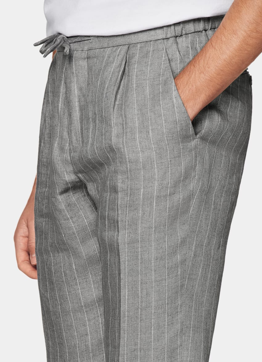 Grey relaxed drawstring trousers